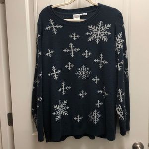 2FOR$25 JunaRose XXL Navy/Silver Snowflake Sweater
